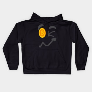 Bitcoin Wink Crypto to the Moon - I Told You So Smile Trend Kids Hoodie